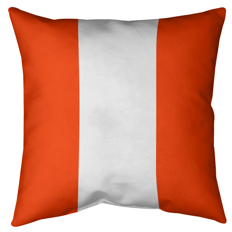 Housse de coussin, 18 po x 18 po, Orange / blanc, Simili suède