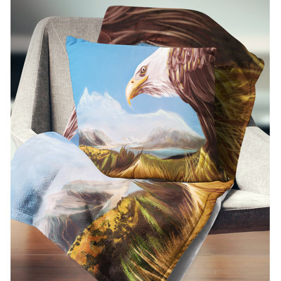 Eagle Flying in Sky - Animal Printed Pillow