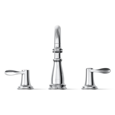 Bellera Widespread Bathroom Sink Faucet, Three-Hole Bathroom Faucet with Clicker Drain, 0.5 GPM