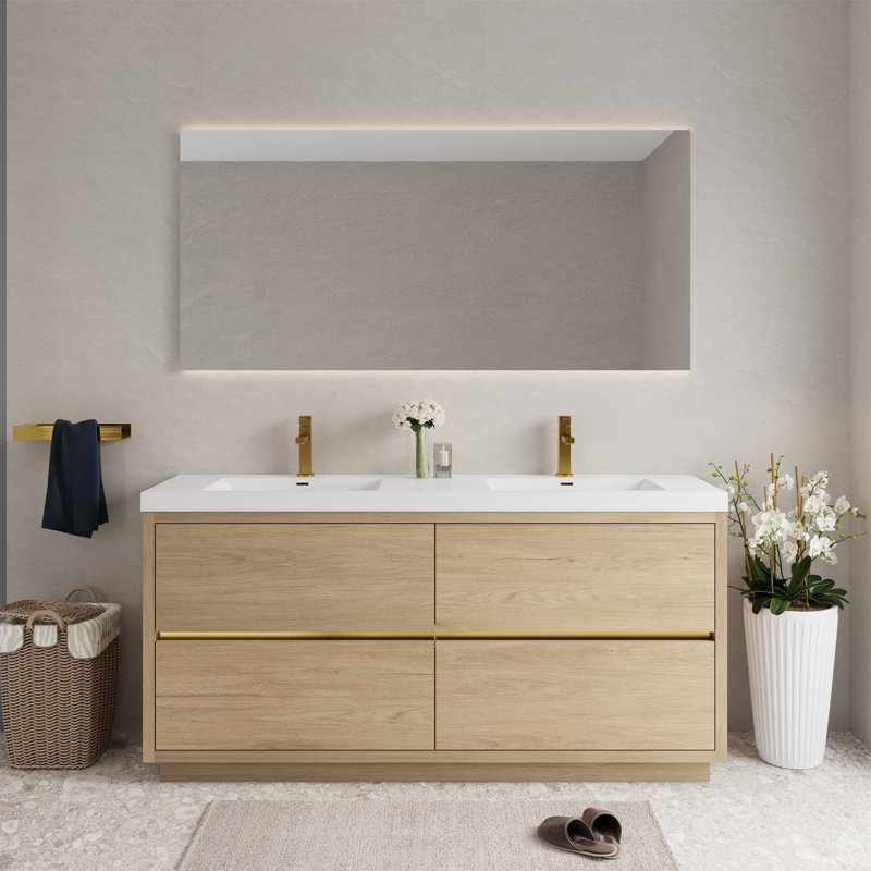 Meuble-lavabo autoportant 72 po avec lavabos doubles 72 po
