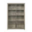 Nena Bookcase With 6 Shelves And 4 Cabinet Doors, Grey Wood 71 Inch