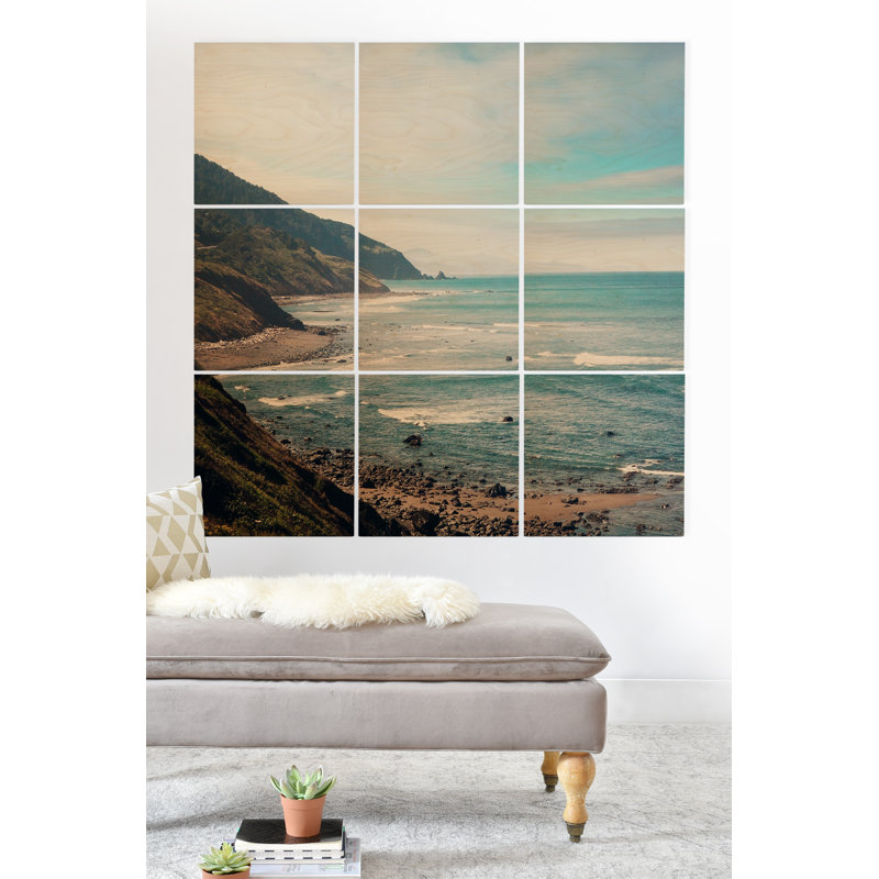 « california pacific coast autoroute », reproduction de photo à multiples images sur bois, H 36 po x l 36 po x P 0,5 po