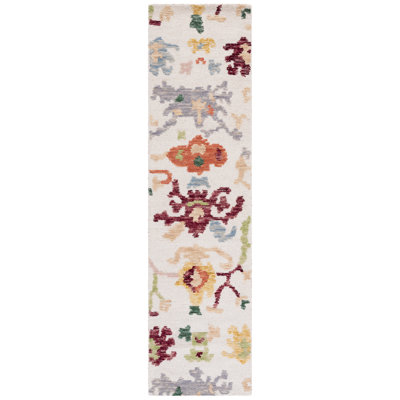 101 Hand Tufted Wool/Cotton Oriental Rug in Ivory/Red