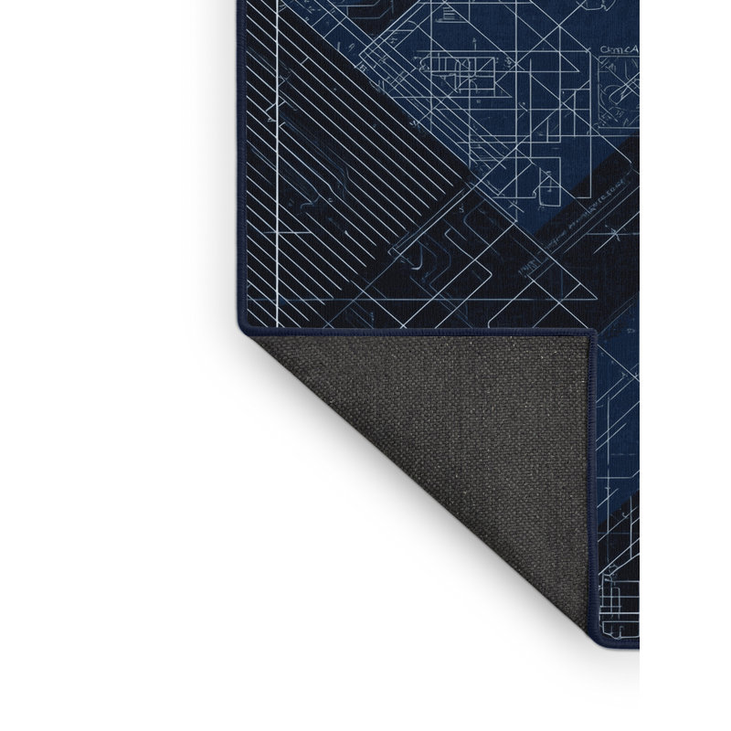 Tapis gris moelleux à motif géométrique moderne et contemporain à motif géométrique doux Menahan, 4 x 2