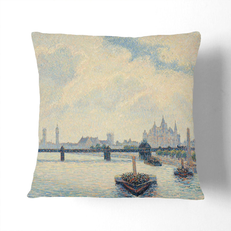Charing Cross Bridge, London Square Throw Cushion, 55cm H x 55cm W x 20cm D