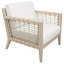 Fauteuil d'appoint Cantu en jonc de mer blanc et naturel vieilli