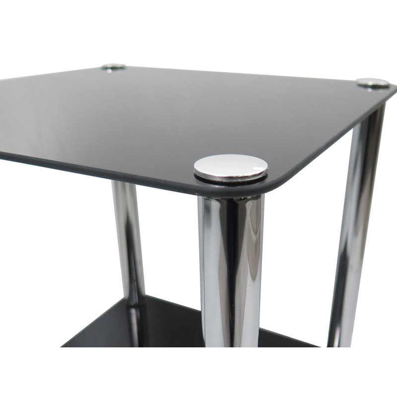 Matrix Glass Top End Table, Black