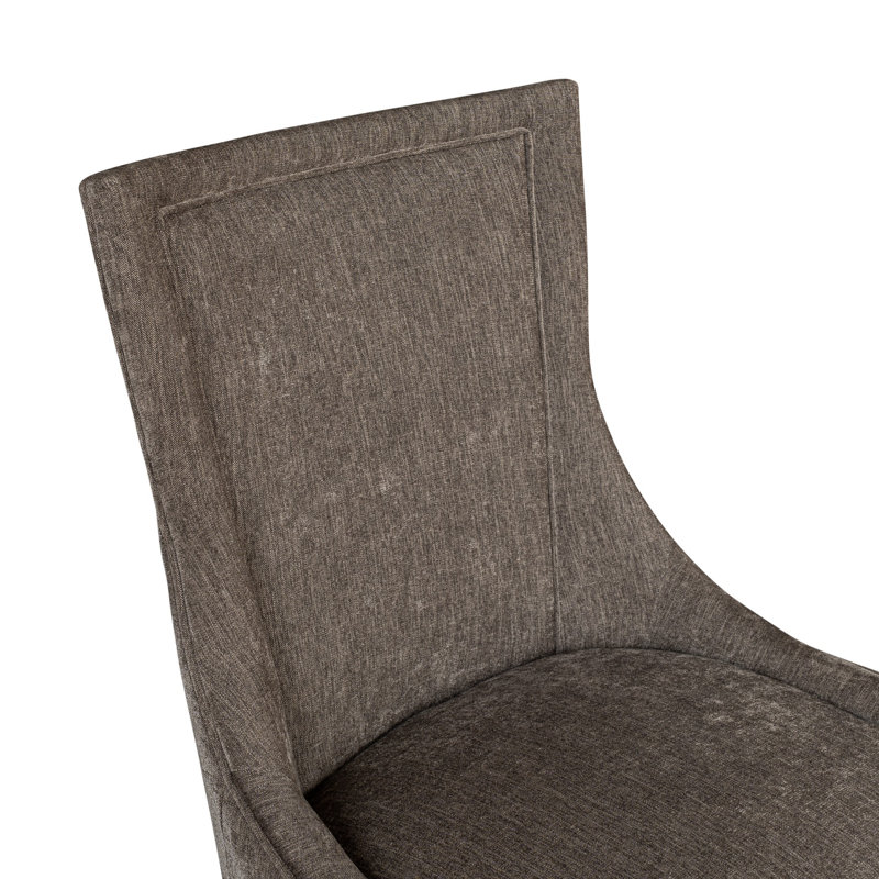 Ultra Velvet Upholstered Dining Chairs with High-Back Design and Solid Wood Legs, Brown Chenille