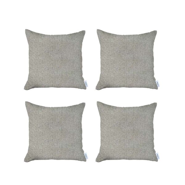 Mike&Co. New York Bohemian Set of 4 Handmade Decorative Throw Pillow Solid Jacquard for Couch, Bedding - Grey - 12 x 20 in