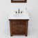 Aberdeen 30 In. Single Sink Blue Limestone Countertop Vanity In Rustic Sienna With Hook Faucet And Mirror