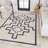 Edmonia Minimalist Medallion Machine-Washable Ivory/Dark Gray Rug-1782494456
