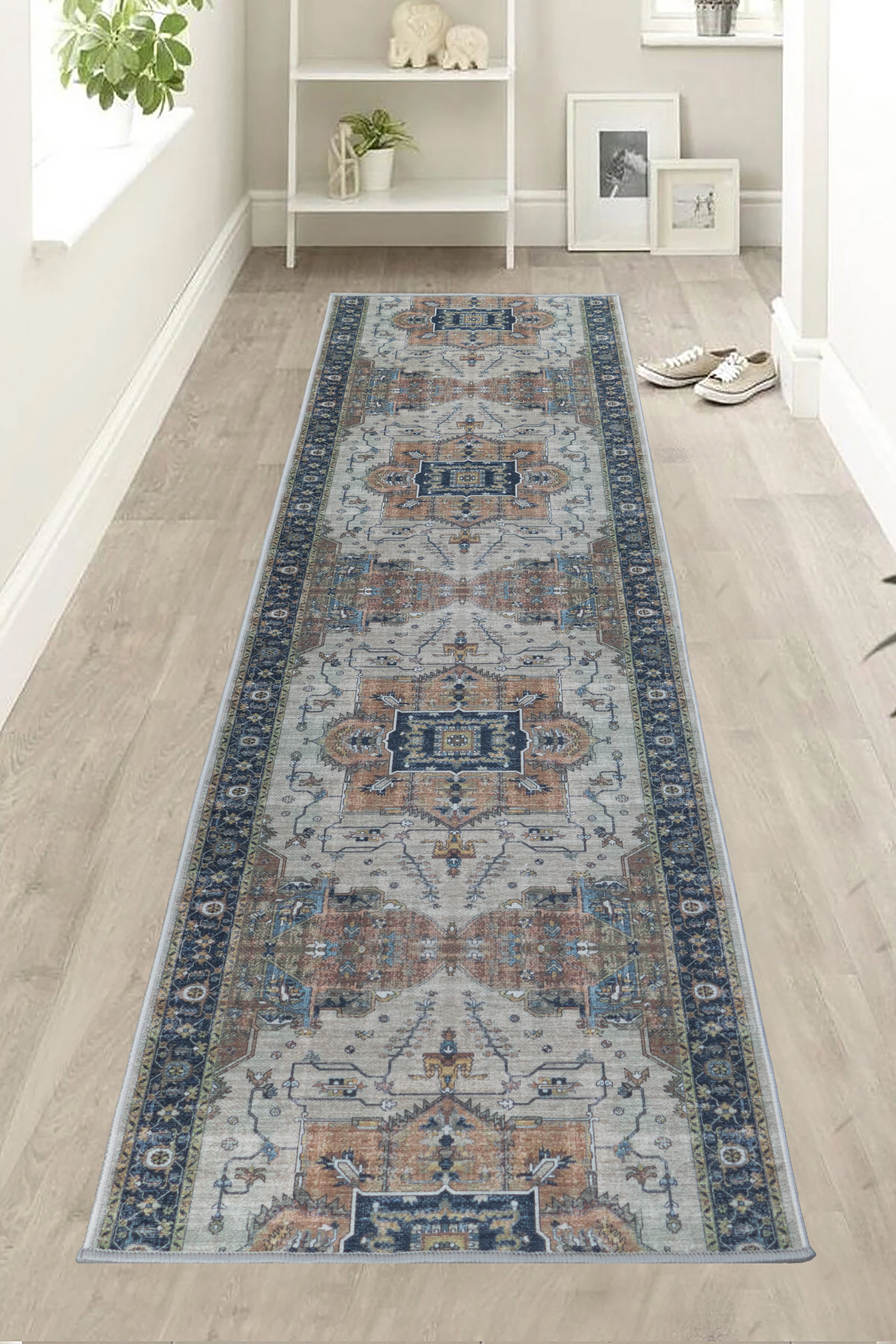 Purhome Slip Resistant Latex Infused Natural Cotton Backing Distressed