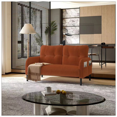 Canapé double confortable confortable en velours côtelé, parfait pour les salons et les chambres à coucher, durable et élégant