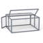Lapin pliant avec portes verrouillables, finition grise, fait de sapin et de grillage galvanisé, spacieux pour la détente des lapins, stabilité des piquets de sol, déplié L 43,3 po x l 37 po H 21,3 po, plié l 21,3 po H 5,3 po