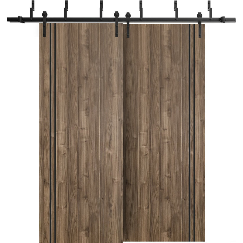 Finition en bois massif manufacturé, Noyer, 72 po x 80 po