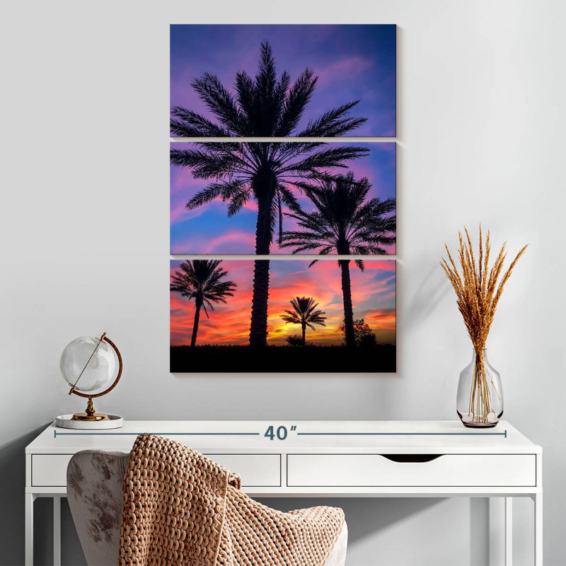 Harnek Dramatic Sunset Palms, 32" H x 20" W