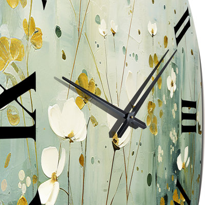 Horloge murale «Purple Tranquil Oasis - Abstract Botanicals»
