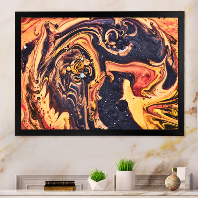 " Yellow & Blue Acrylic Fluid Art II "
