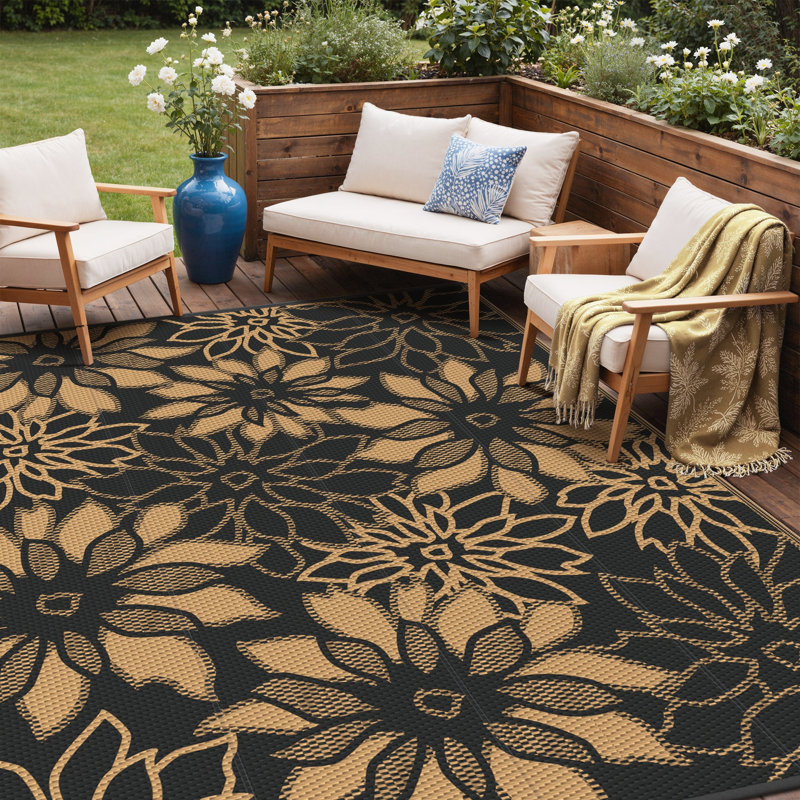 Floral Recycled P.E.T Area Rug, Rectangle 270 x 360 cm