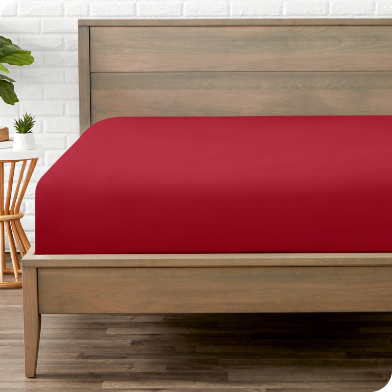 Microfiber Fitted Sheet, Twin XL Fitted Sheet, Red