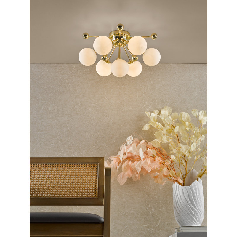 Ambriella Glass Flush Mount, Brass