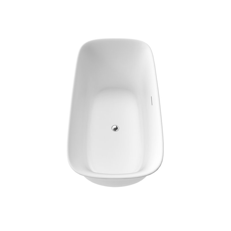 Sarnia 59" Glossy White Freestanding Acrylic Soaking Bathtub
