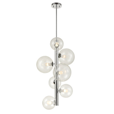 Luminaire suspendu sphère 7 lumières grappe Sumner