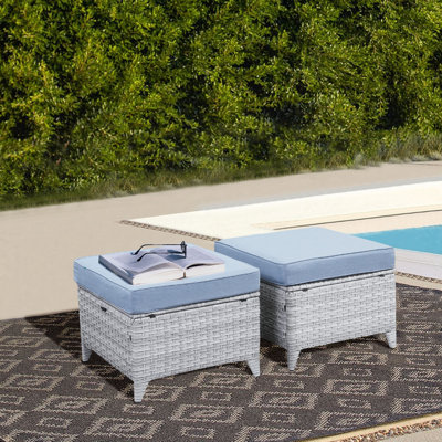 Repose-pieds d'extérieur avec coussin Carolina