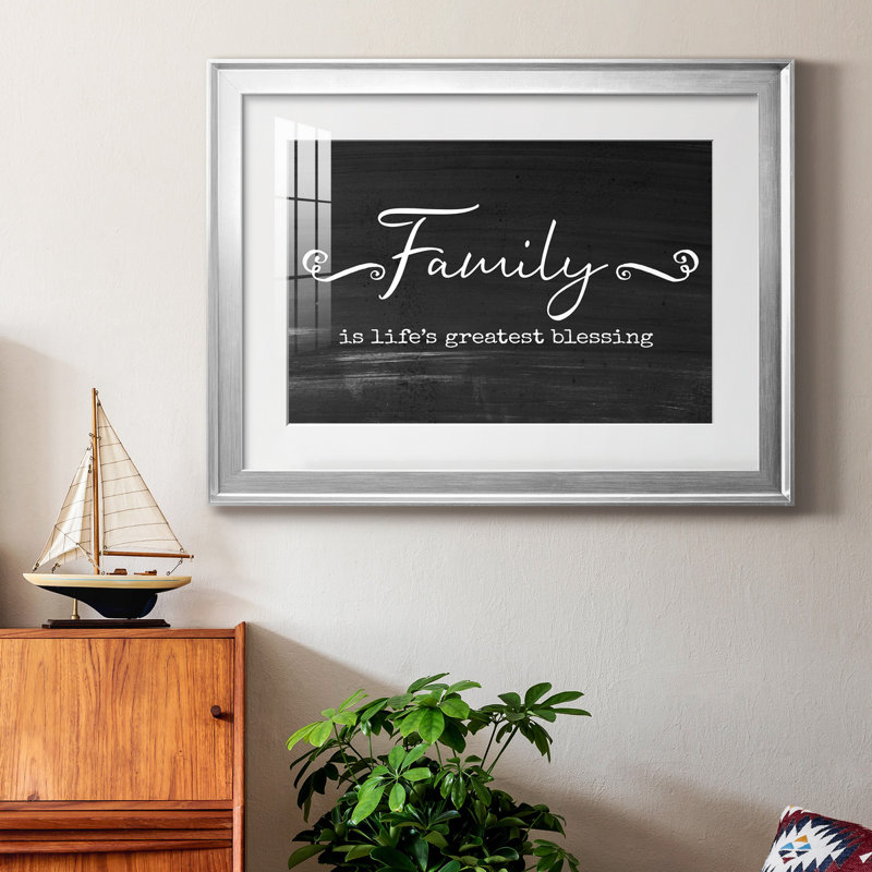 Greatest Blessing - Art textuel avec cadre photo, H 22,5 po x l 30,5 po x P 1,5 po, Papier avec cadre argenté, Blanc mat