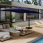 Parasol de patio en porte-à-faux rotatif 10 pi x 13 pi 360 ° avec base-1401862543
