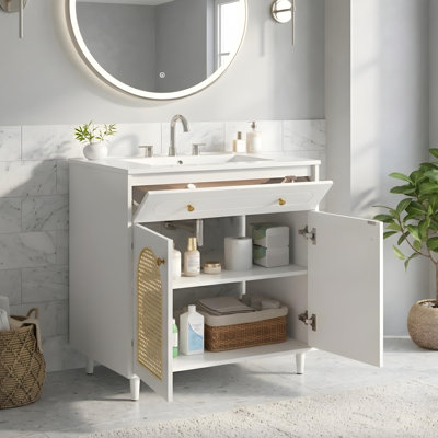Meuble-lavabo de 30 po avec lavabo et rangement polyvalent