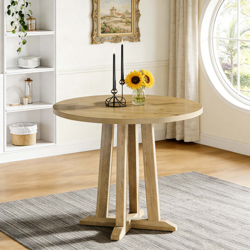 Petite table de cuisine ronde avec base robuste