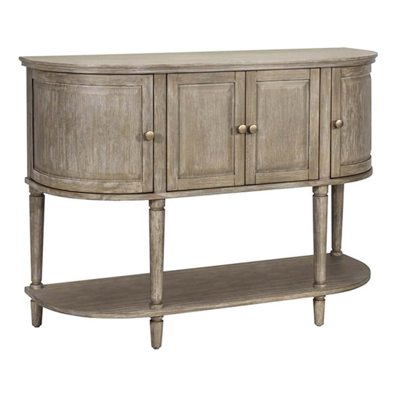 Armoire d'appoint de salon, or, tablettes réglables, placage en bois massif, l 47,5 po x P 17 po