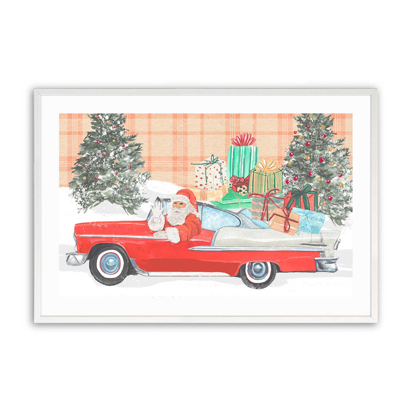 Imprimé convertible du père Noël, Cadre simple blanc opaque, H 12 po x l 15 po x P 1,25 po