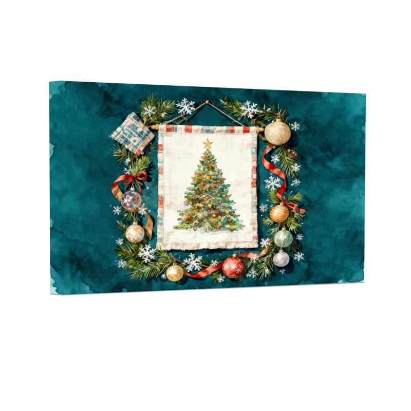 Ornement de Noël, guirlande de flocons de neige, H 12 po x l 18 po