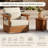 Solid Wood Swivel Patio Conversation Set