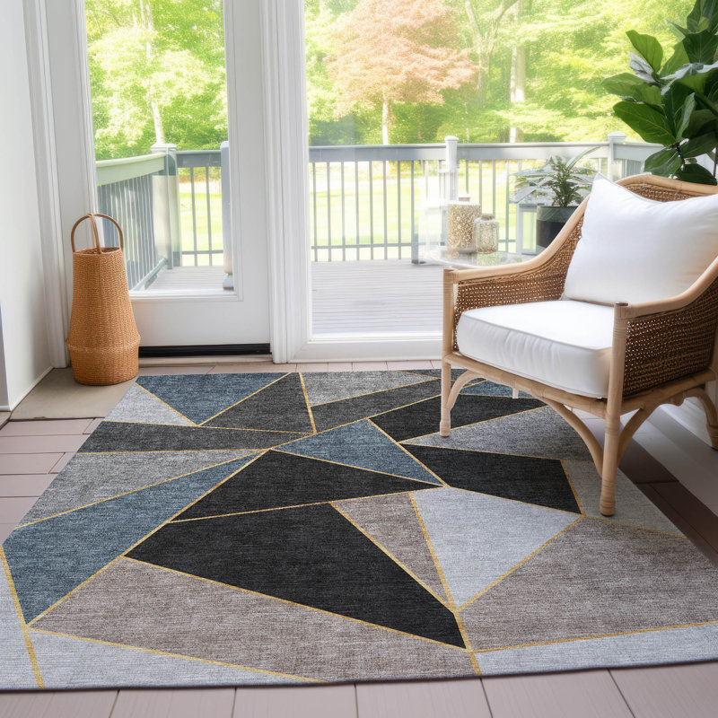 Tapis intérieur / extérieur Loreen avec envers antidérapant, Rectangulaire 8 pi x 10 pi