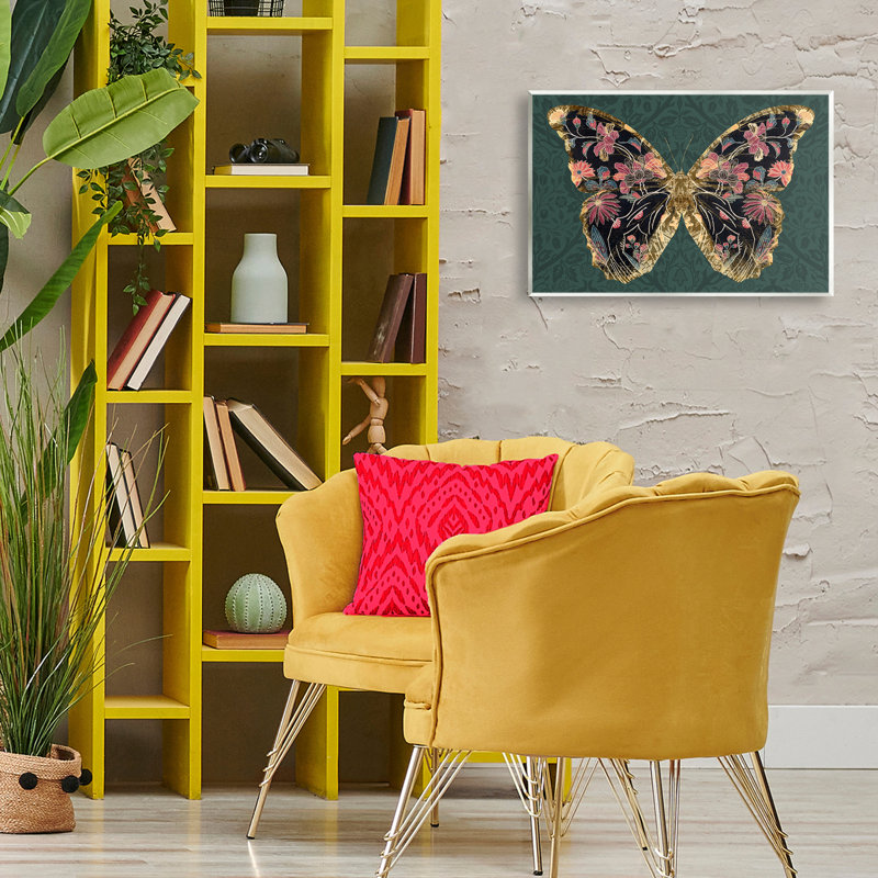 Art mural à motif de papillons ornés par Victoria Barnes, H 13 po x l 19 po
