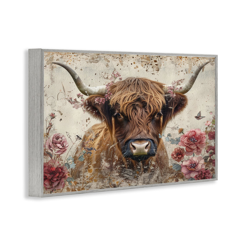  Vache Highland au printemps, estampe numérique par LSR Design Studio, Estampe numérique Farmhouse, H 16 po x l 24 po