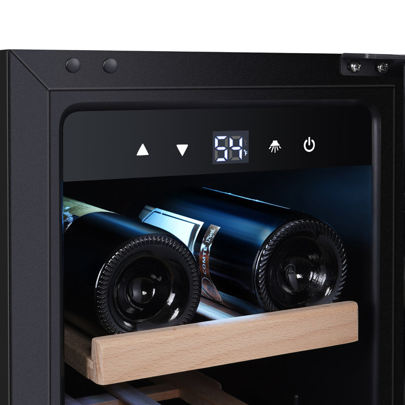 Réfrigérateur à vin 18 bouteilles pour 18 bouteilles à DEL 7 couleurs 110V, Gris
