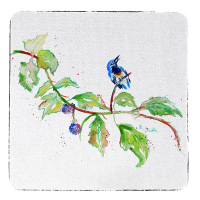 Sous-verres oiseaux et mûres