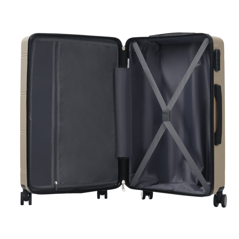 Ensemble 6 pièces de bagage, valise rigide avec double roulettes à poignée verrouillable, étui à cosmétiques 14 po, 24/24 / 28 po avec sac de voyage et sac de toilette