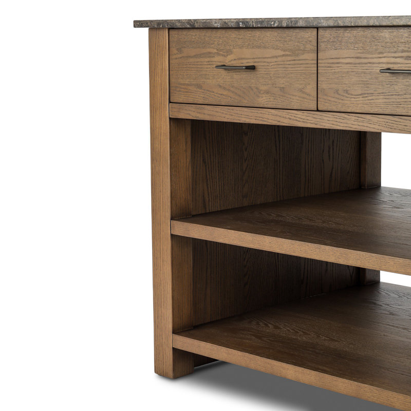 Divina Kitchen Island-Warm Grey Marble
