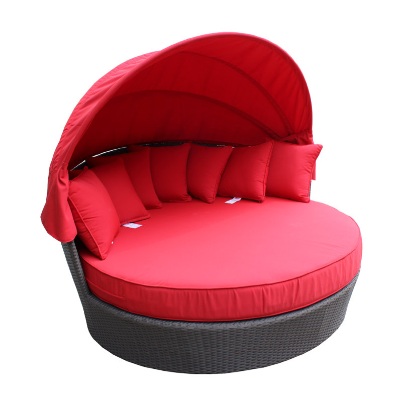 Chaise de patio avec coussin Kappalayil, Rouge