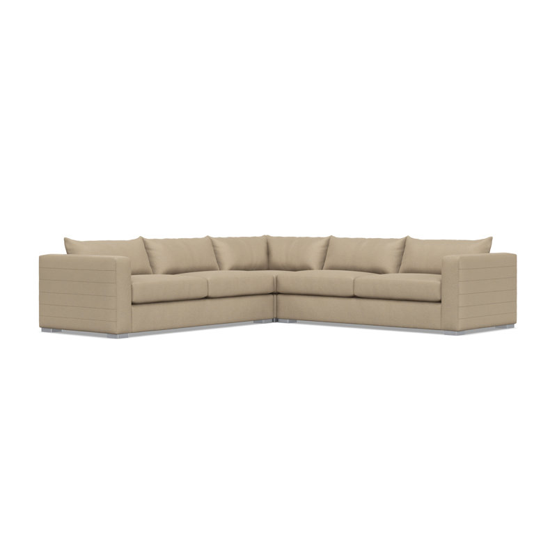 Sectional, Tan Polyester
