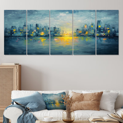 Urban Pulse Of Dreaming Cityscape I - Art mural urbain - Toile d'art murale industrielle