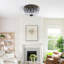 Luminaire encastré moderne en cristal en forme de bol à 4 lumières de 15 po noir / or Melrose pour salon / chambre à coucher-2146537688
