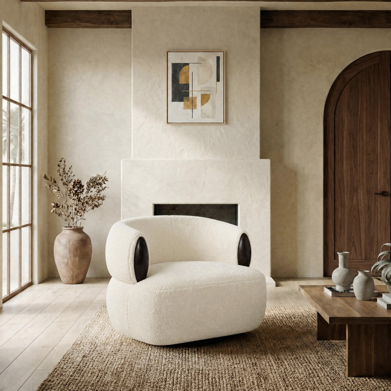 Fauteuil d'appoint Hailianne Teddy, Crème
