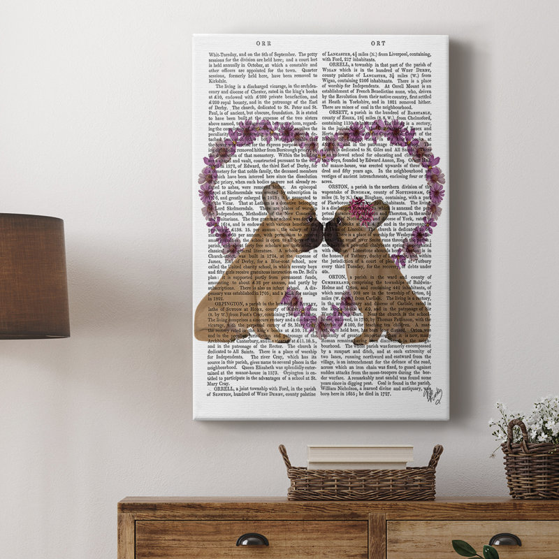 Baiser français et cœur de fleur - galerie Cavas sur mesure, H 48 po x l 32 po