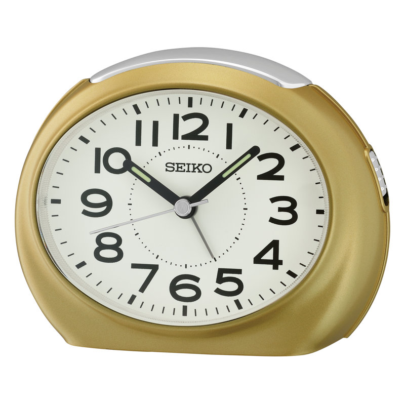 QHE193GLH Alarm Clock, Metallic Golden, Metallic Golden
